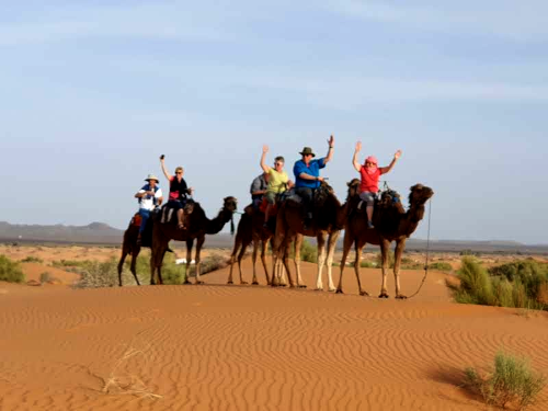 morocco guides ervices | Travellers enjoyying camel ride